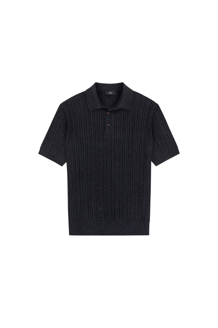 Jacquard Knit Polo Shirt — IDLT — view 4