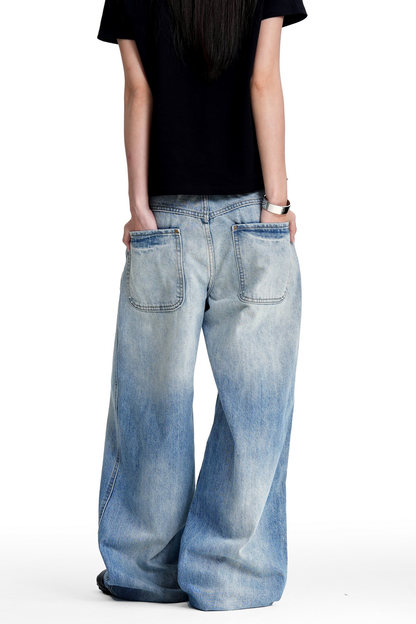 Faded Washed Bootcut Jeans
