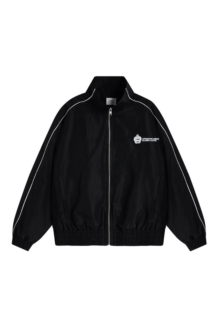 Badge Print Track Jacket — Loopsoon — view 4