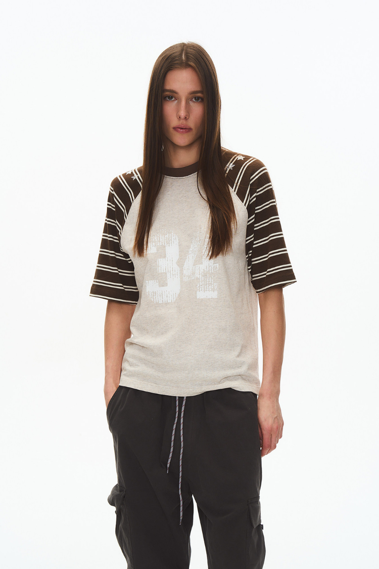 34 Striped Raglan Tee — Blind/No Plan