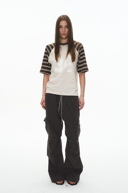 34 Striped Raglan Tee