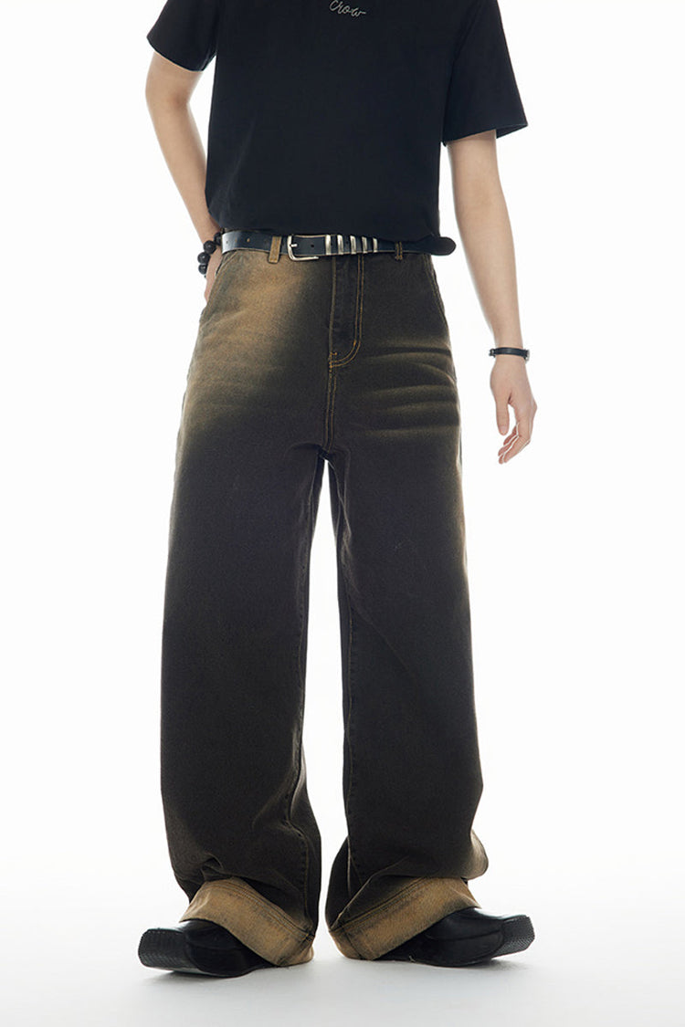 Retro Faded Ombre Denim Jeans — Croworld