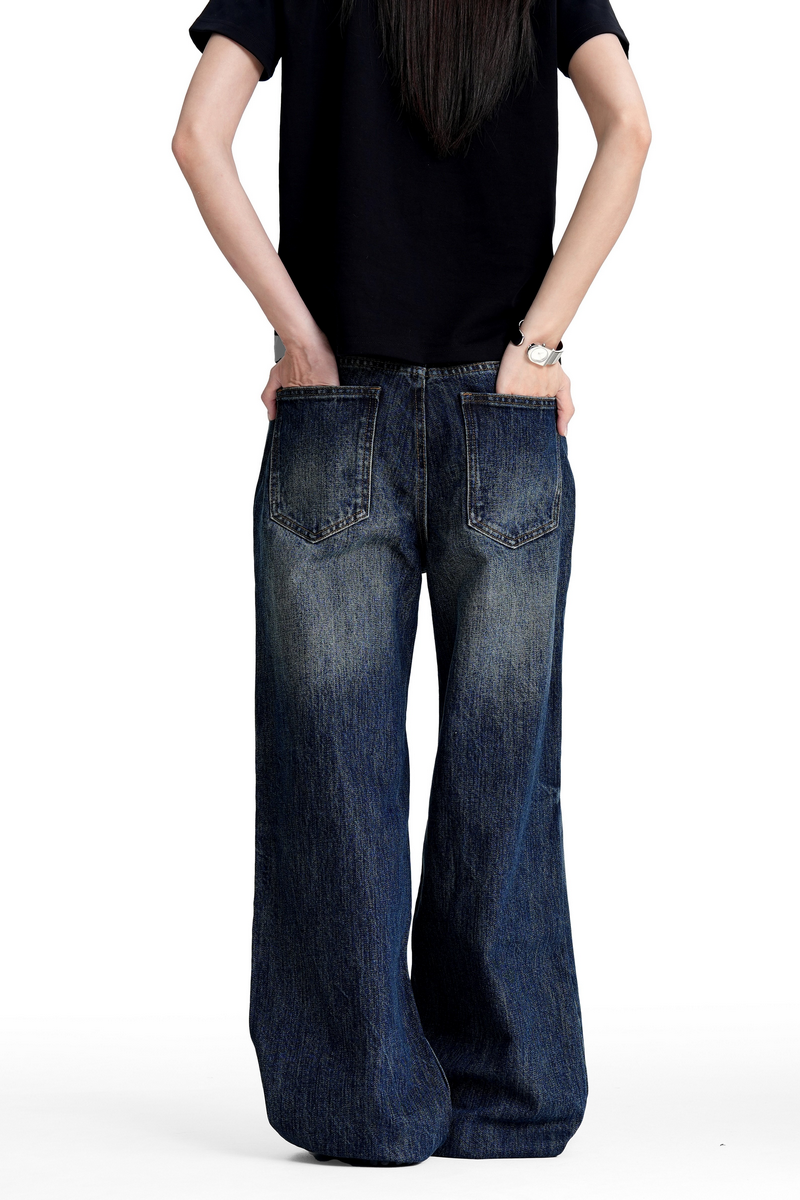 Gradient Whiskered Bootcut Jeans