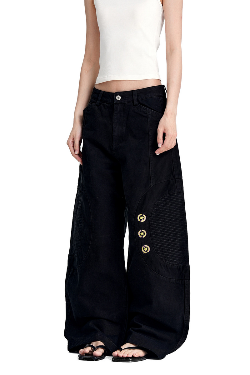Star Embroidered Cargo Pants