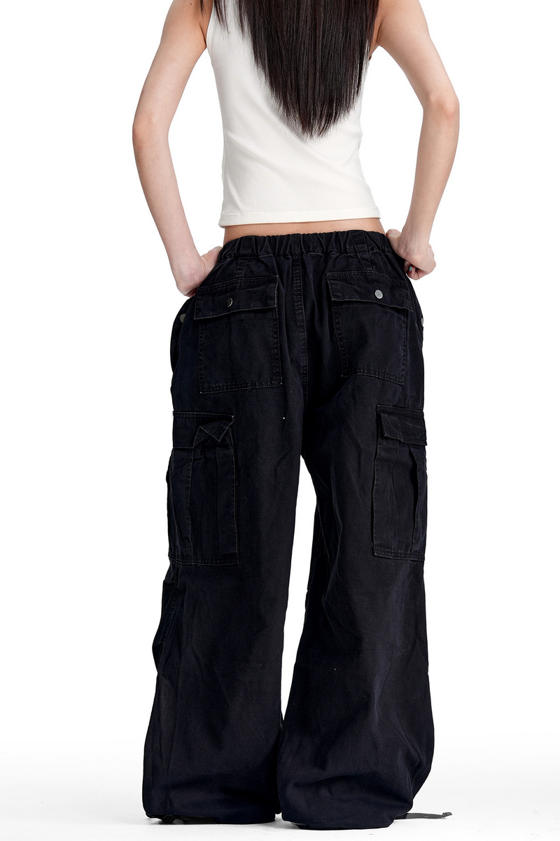 Washed Multi Pocket Cargo Pants