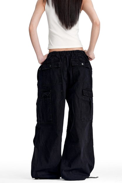 Washed Multi Pocket Cargo Pants