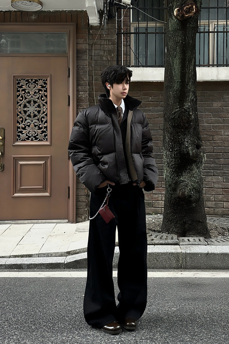 Satin Boxy Down Jacket