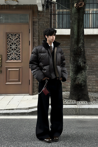 Satin Boxy Down Jacket