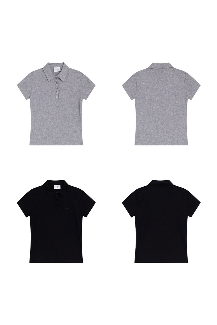 Slim Stretch Polo Tee — Loopsoon — view 6