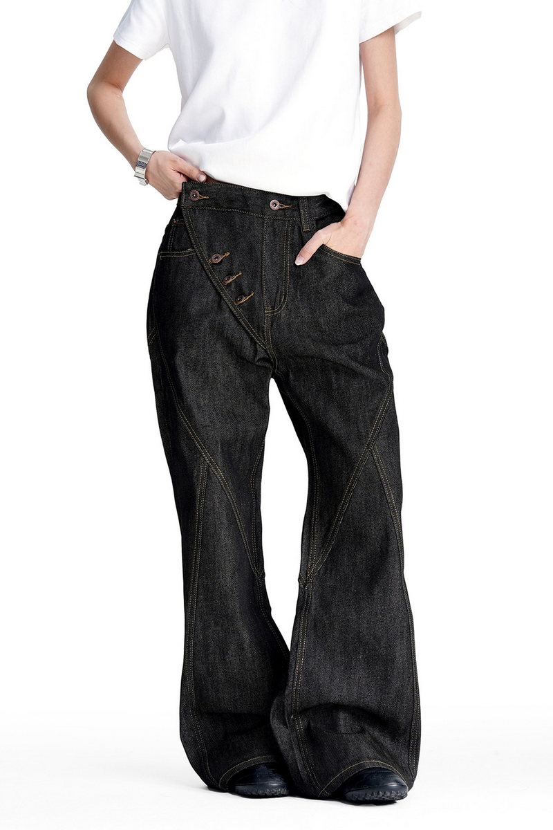 Deconstructed Raw Denim Jeans