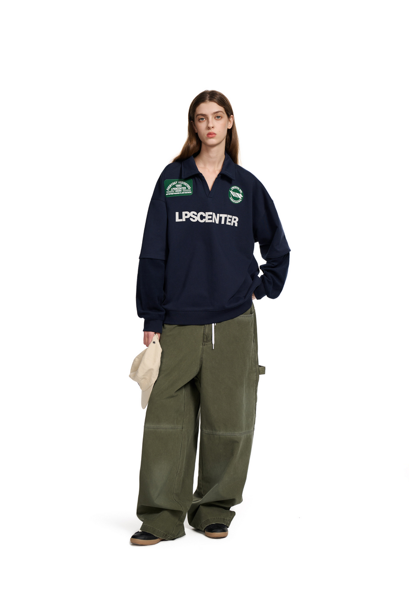 Polo Collar Sweatshirt