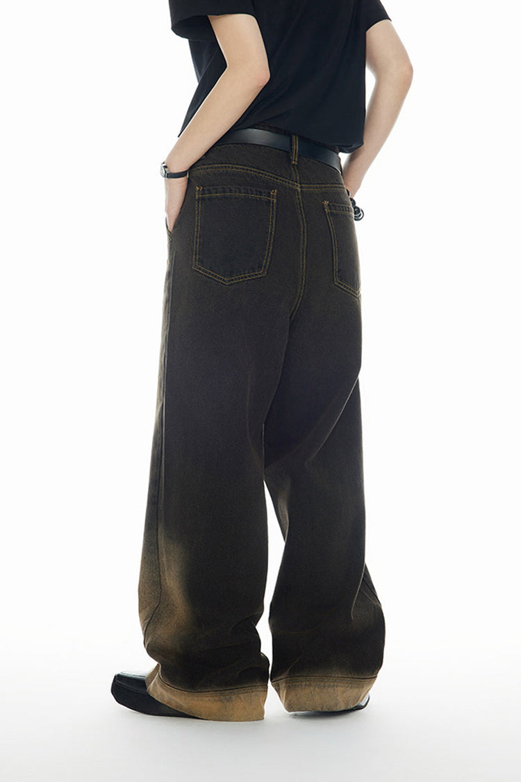 Retro Faded Ombre Denim Jeans — Croworld — view 5