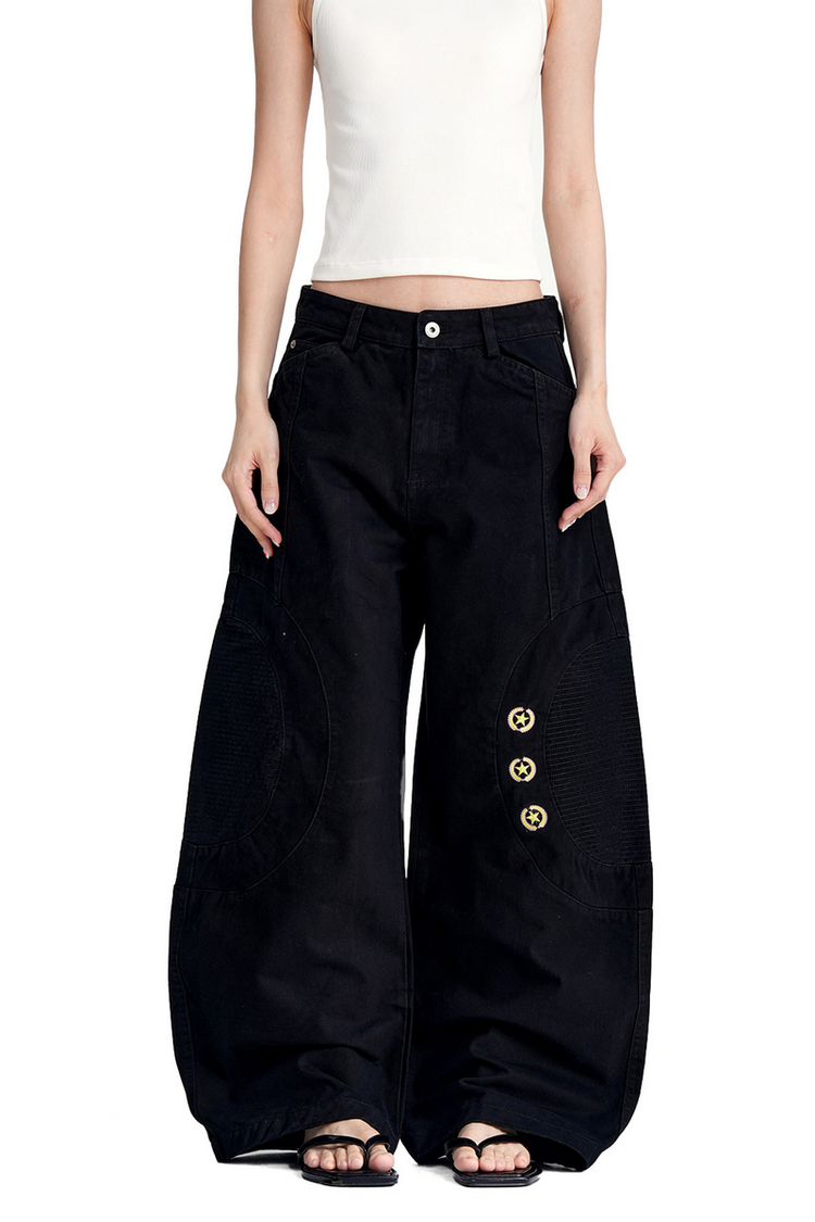 Star Embroidered Cargo Pants — Trenqor Basics