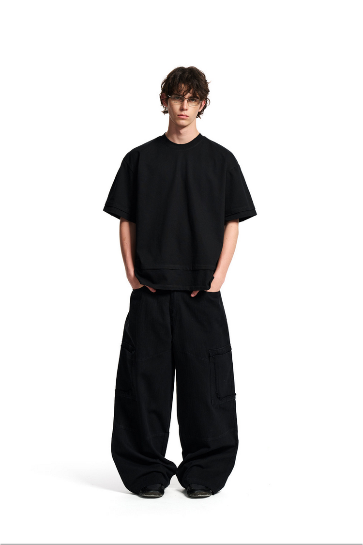 Layered Solid Crew Tee — Loopsoon