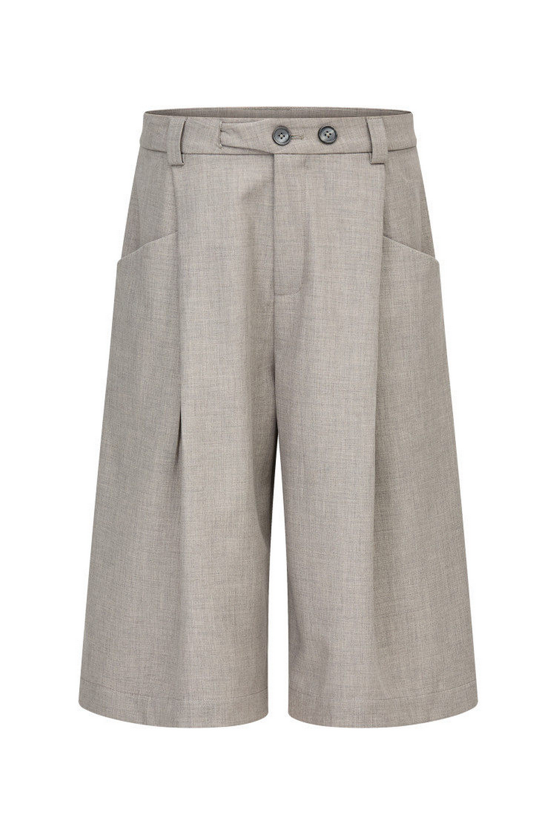 Linen Pleated Cropped Pants