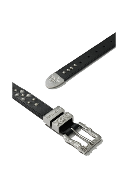 Embossed Leather Stud Belt