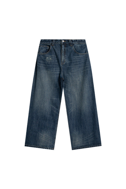 Distressed Straight Leg Jeans