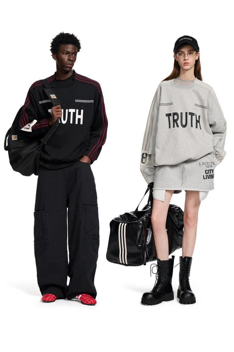 Four Stripe Graphic Sweatshirt — Loopsoon — view 2
