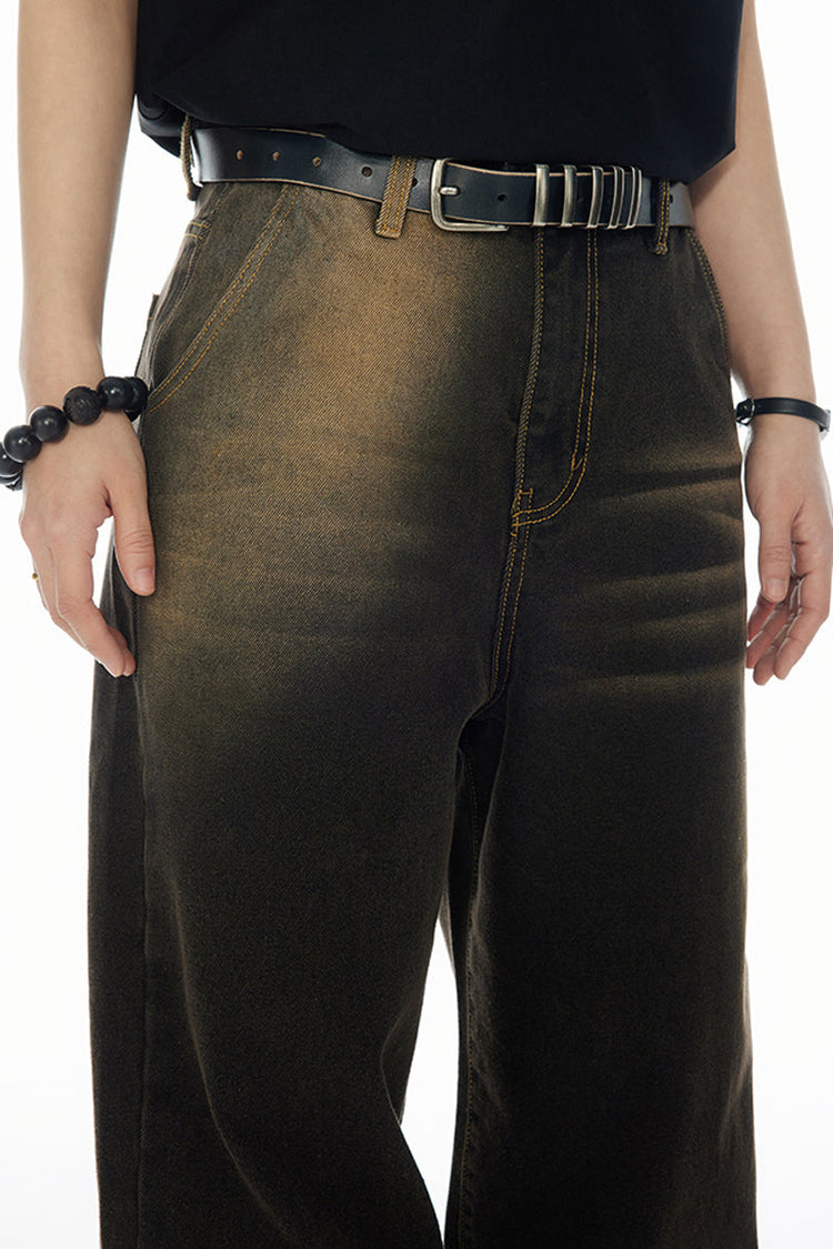 Retro Faded Ombre Denim Jeans — Croworld — view 7