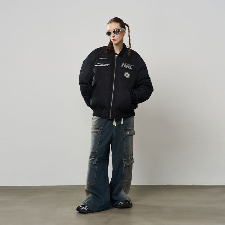 Embroidered Patches MA1 Logo Jacket — Harsh and Cruel — view 5