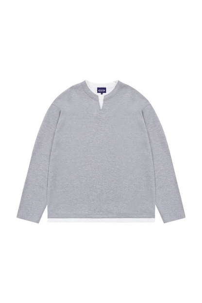 Layered V Neck Waffle Shirt