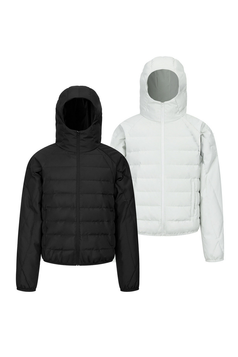 Hooded Ribbed Down Jacket