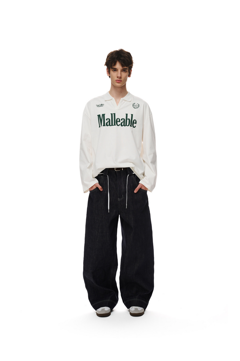Raw Stitch Wide Jeans