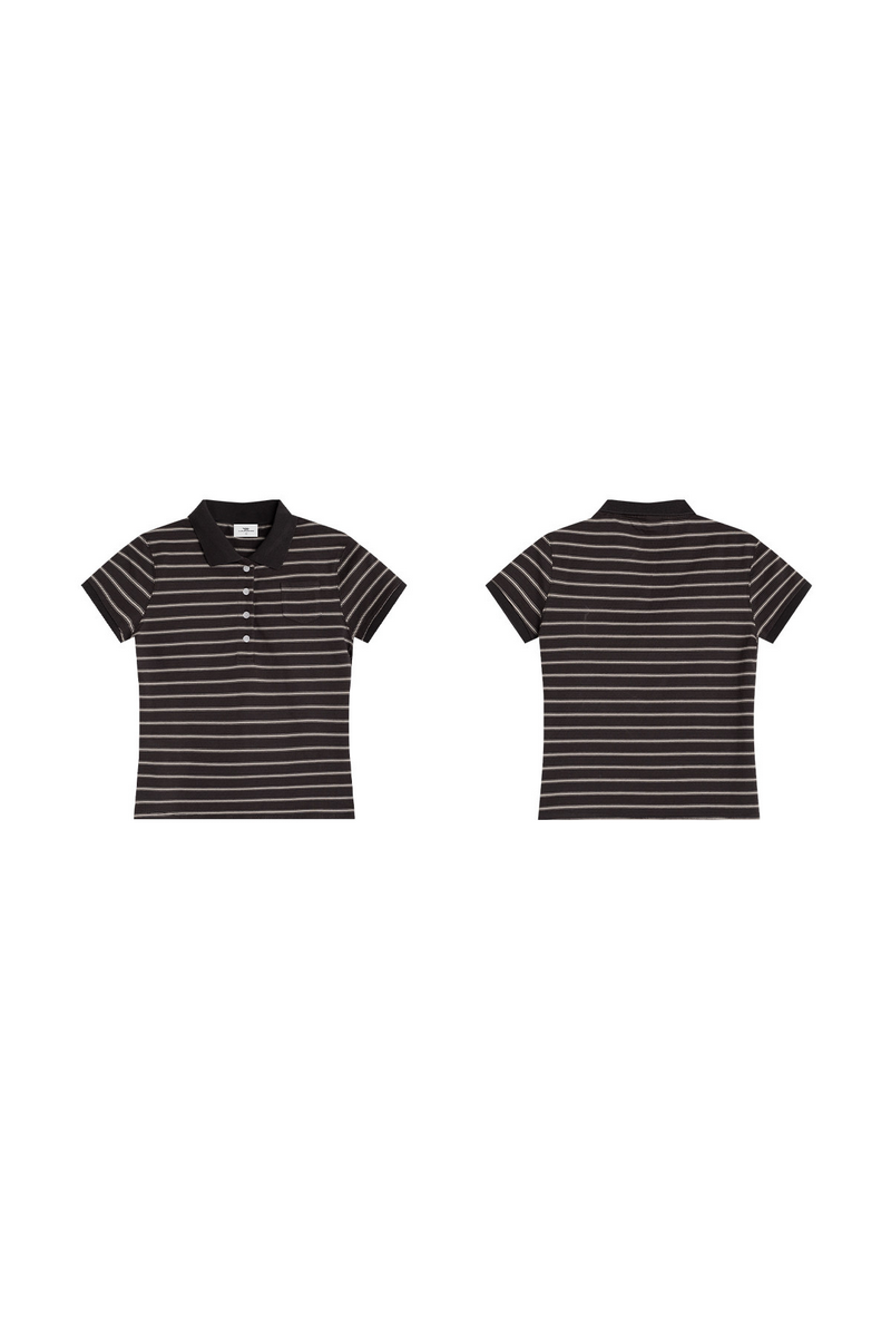 Striped Pocket Polo Shirt