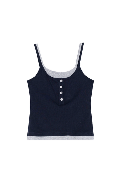 Layered Contrast Strap Tank