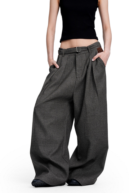 Houndstooth Pleated Trousers