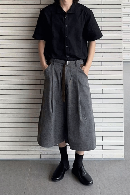 Houndstooth Pleated Shorts