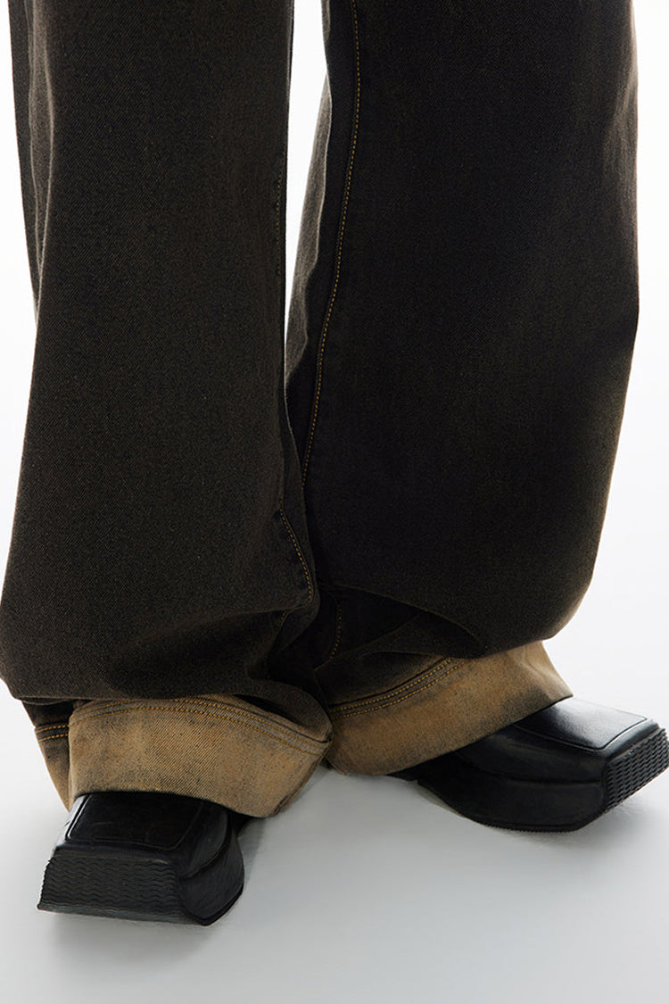 Retro Faded Ombre Denim Jeans — Croworld — view 10