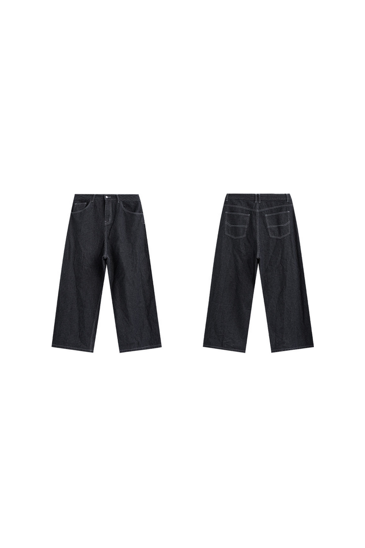 Striped Straight Jeans — Loopsoon — view 6