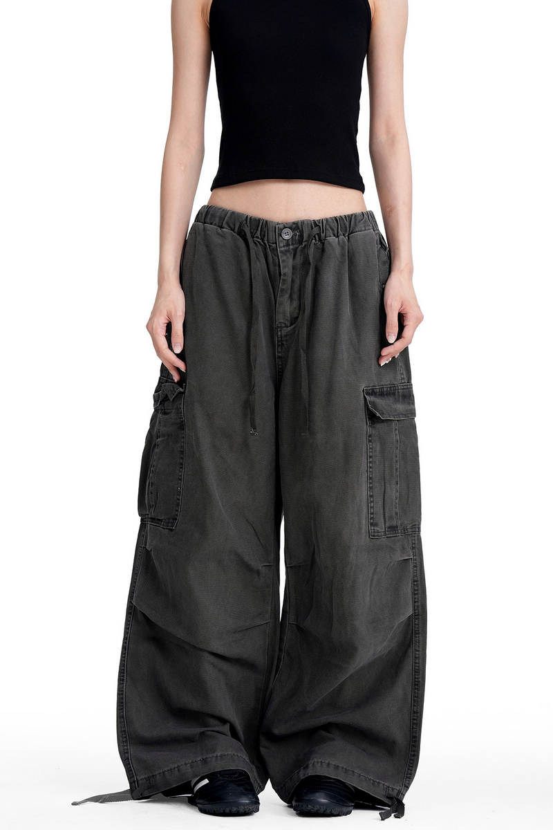 Washed Multi Pocket Cargo Pants