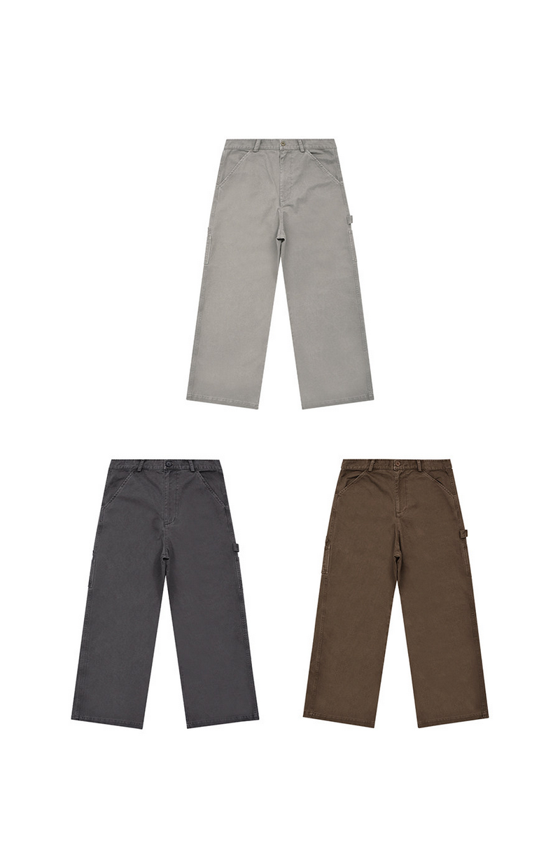 Washed Straight Cargo Pants