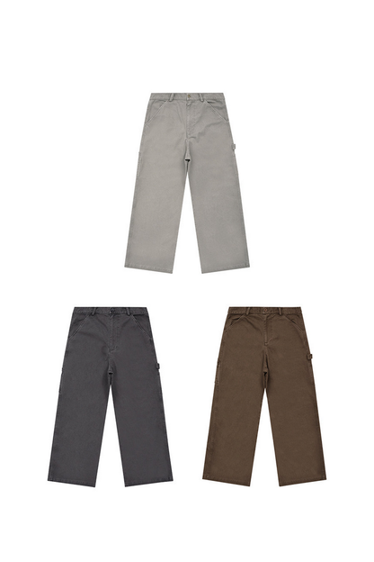 Washed Straight Cargo Pants