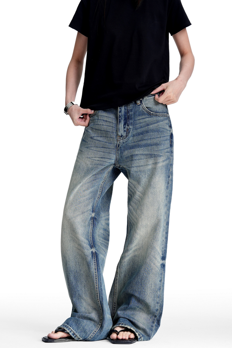 Washed Straight Leg Jeans — Trenqor Basics — view 2