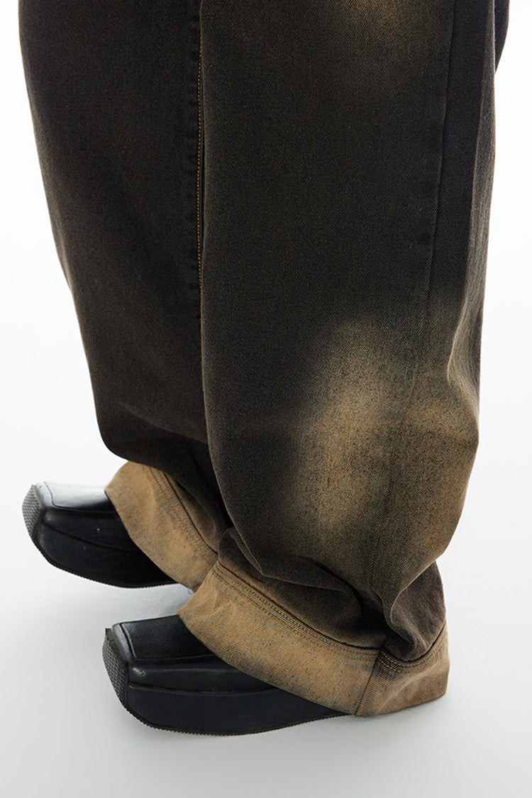 Retro Faded Ombre Denim Jeans — Croworld — view 11