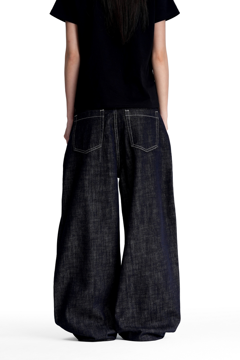 Deconstructed Raw Barrel Jeans