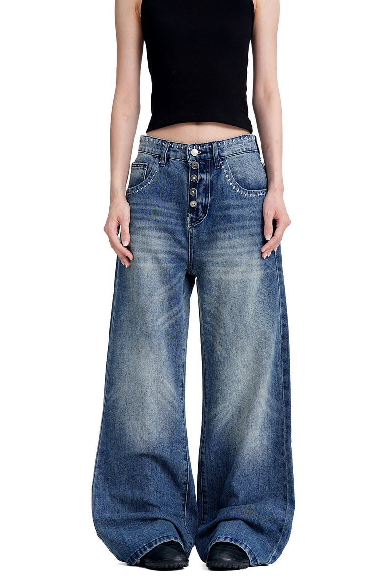 Button Washed Jeans