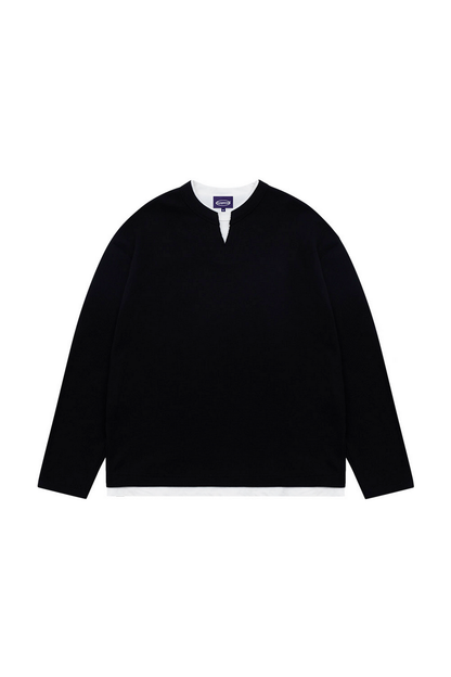 Layered V Neck Waffle Shirt