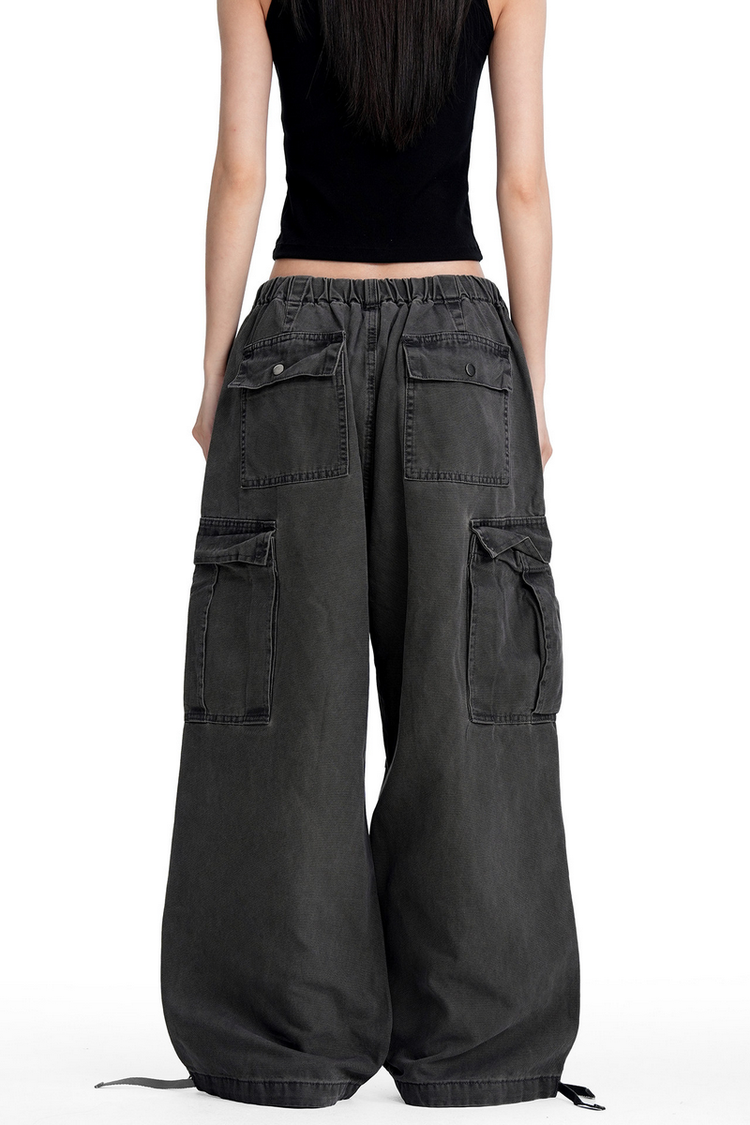 Washed Multi Pocket Cargo Pants — Trenqor Basics — view 5