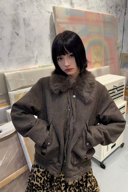 Fur Collar Wool Jacket