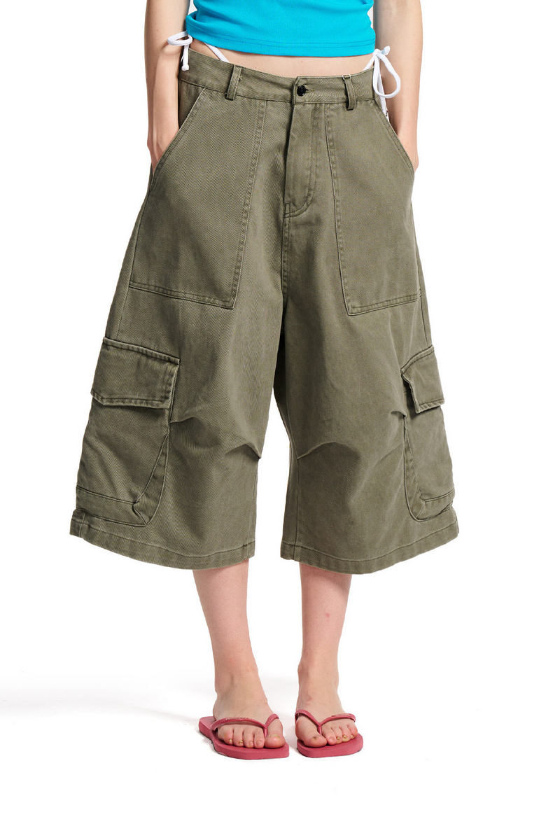 Wide Leg Cargo Capris