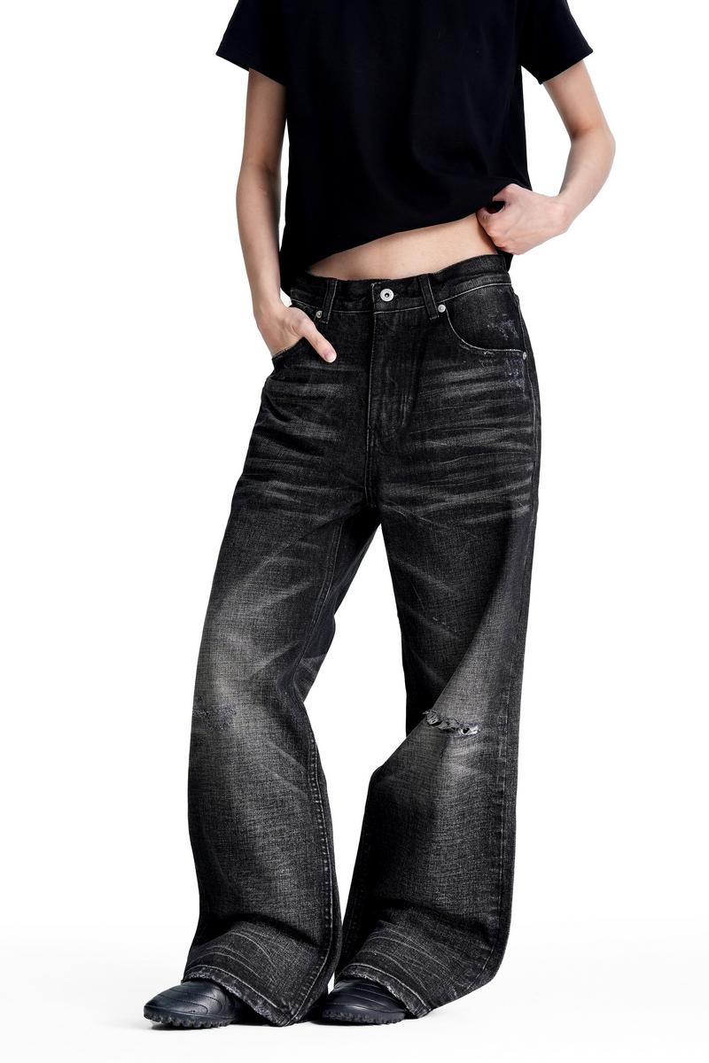 Ripped Baggy Flare Jeans