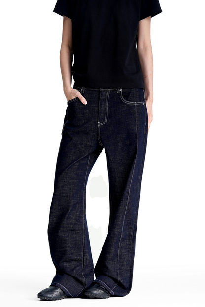 Contrast Raw Stitch Bootcut Jeans