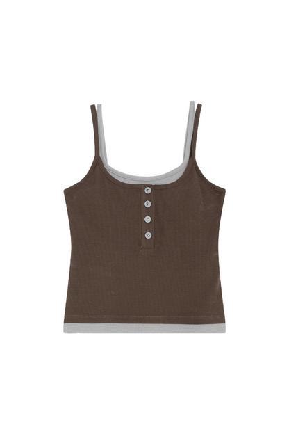 Layered Contrast Strap Tank
