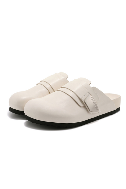 Washed Leather Mule Clogs