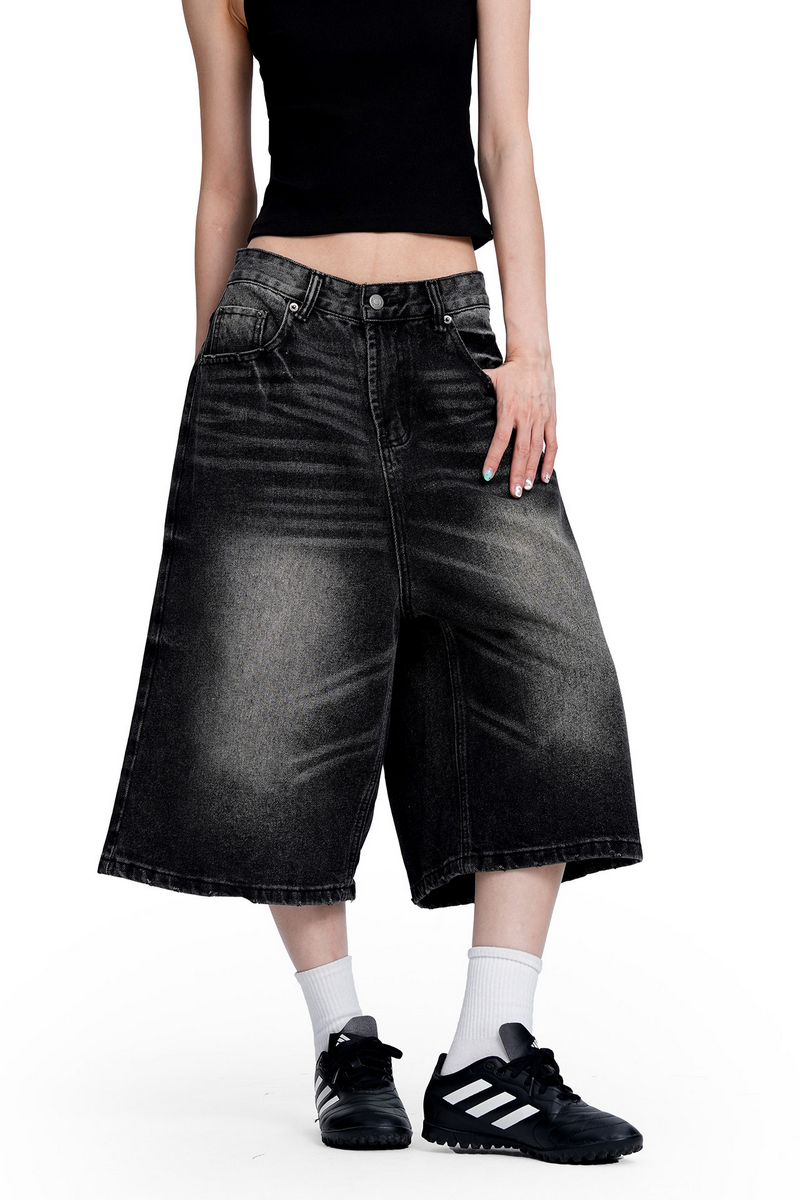 Black Denim Shorts