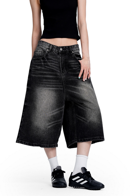 Black Denim Shorts